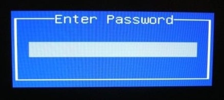 تصویر نشان دهنده کادر وارد کردن رمز عبور بایوس